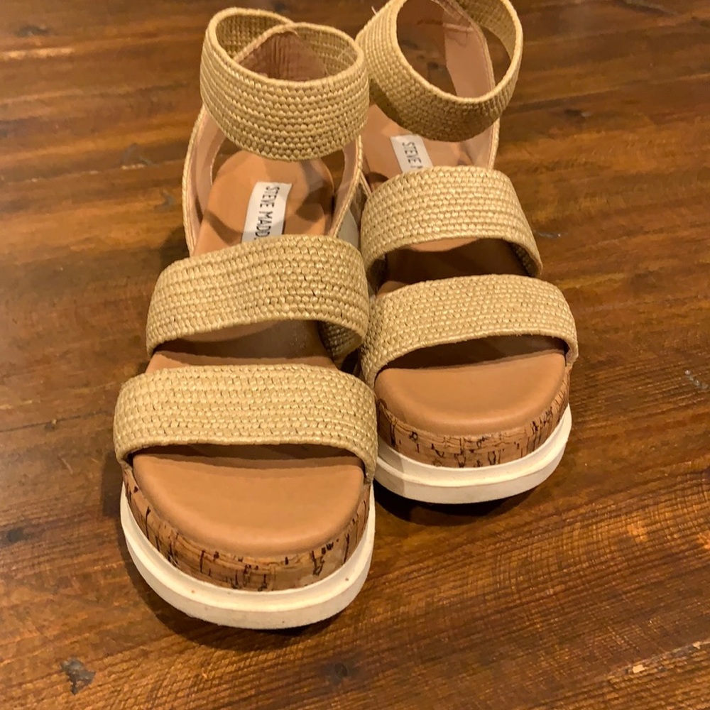Steve Madden cork platform jute strap sandals